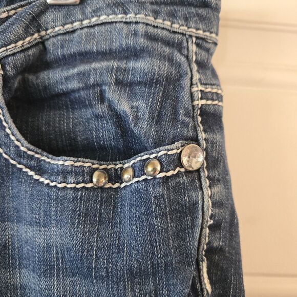 Twelve K Y2K Rhinestone Jeans Women's Size 9 Low Rise Vintage 12K Embellished - Picture 11 of 12